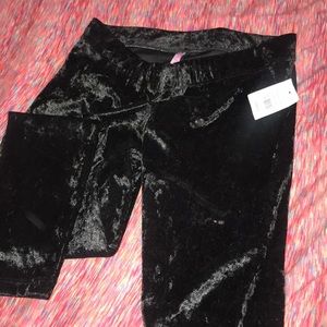 Black Crushed Velvet Pants